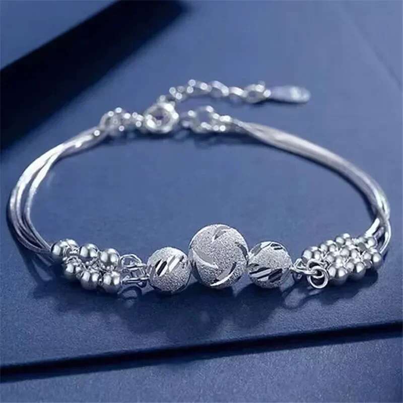 Sterg Sier Bracelet for Woman Vintage Original Lucky Beads Ball Adjustable Bracelets Designer Jewelery Gifts