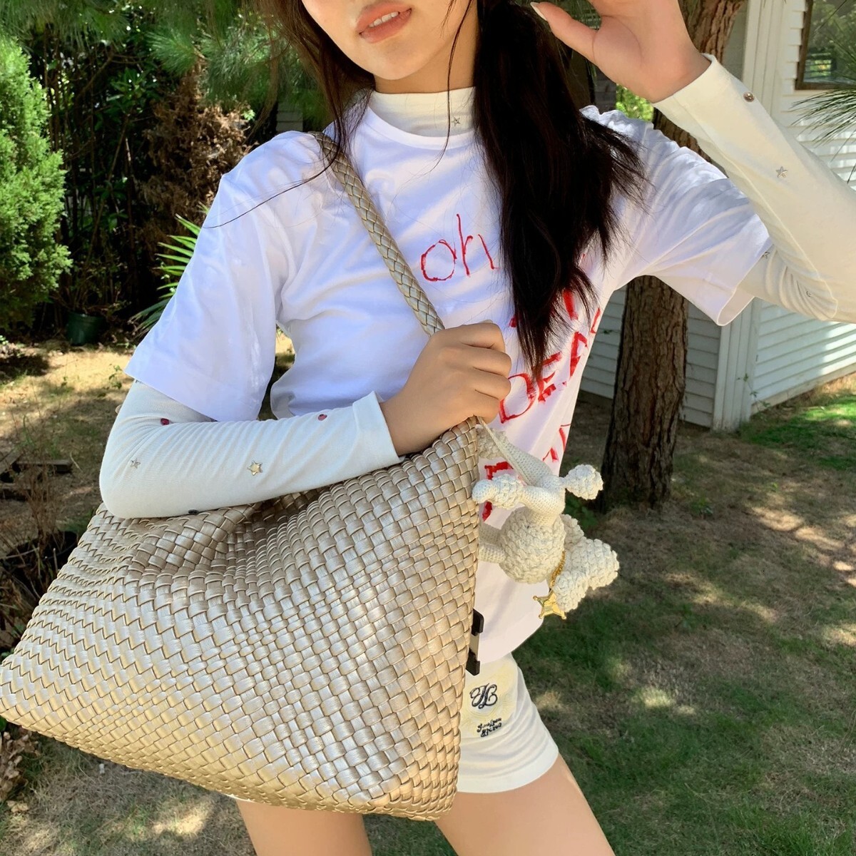 Designer Gun, Gun, Same Style, Niche, High-End, Handmade Woven Large Capacity Commuting Tote Bag, Fashionable And Casual Hand-Held Shoulder Bag