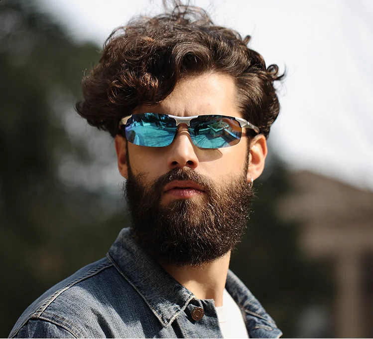 Driving Polarized Sunglasses Men Aluminum Magnesium Frame Sport Sun Glasses Driver Retro Goggles Sunglass UV400 Anti- 250221