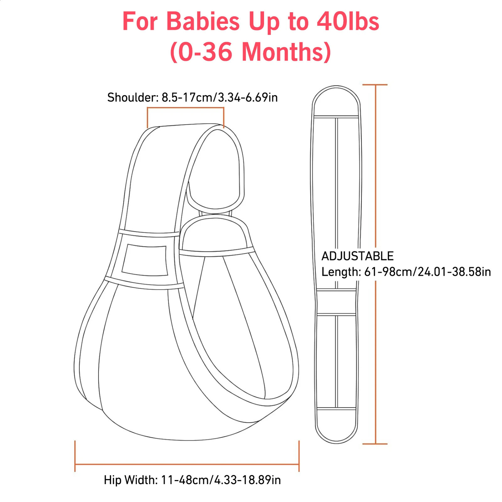 Baby Sling Adjustable One Shoulder Lightweight Portable for born To Toddler Mesh Ventilation 250221