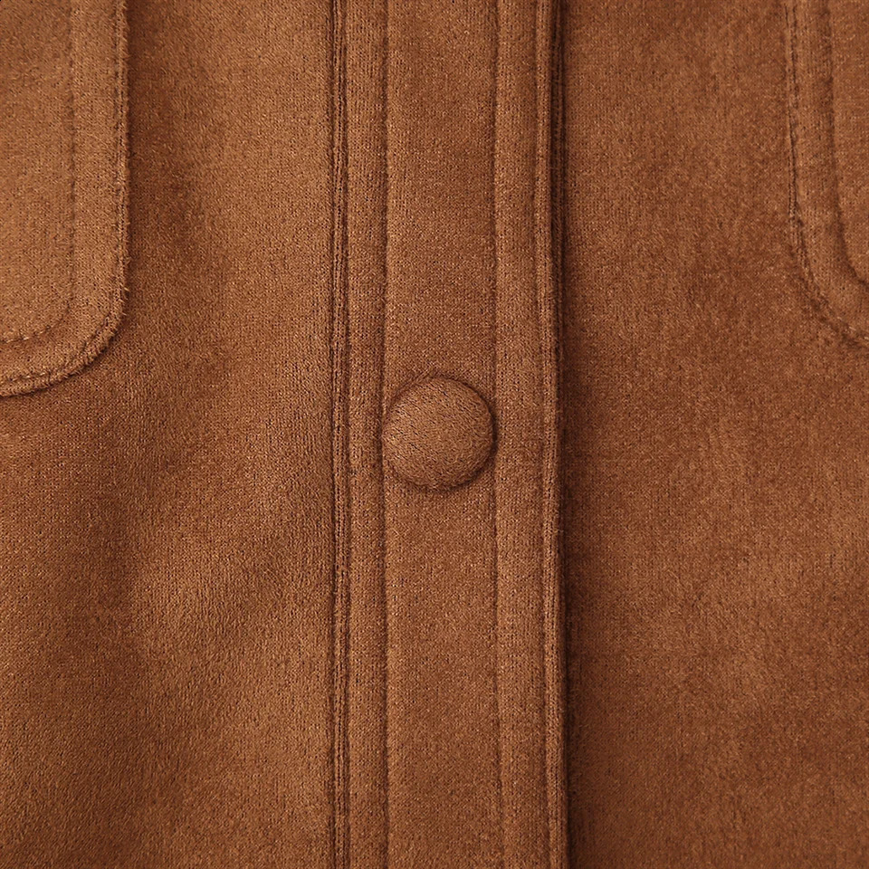 PB ZA autumn womens clothing style simple and highend slim fit short lapel suede jacket 250228