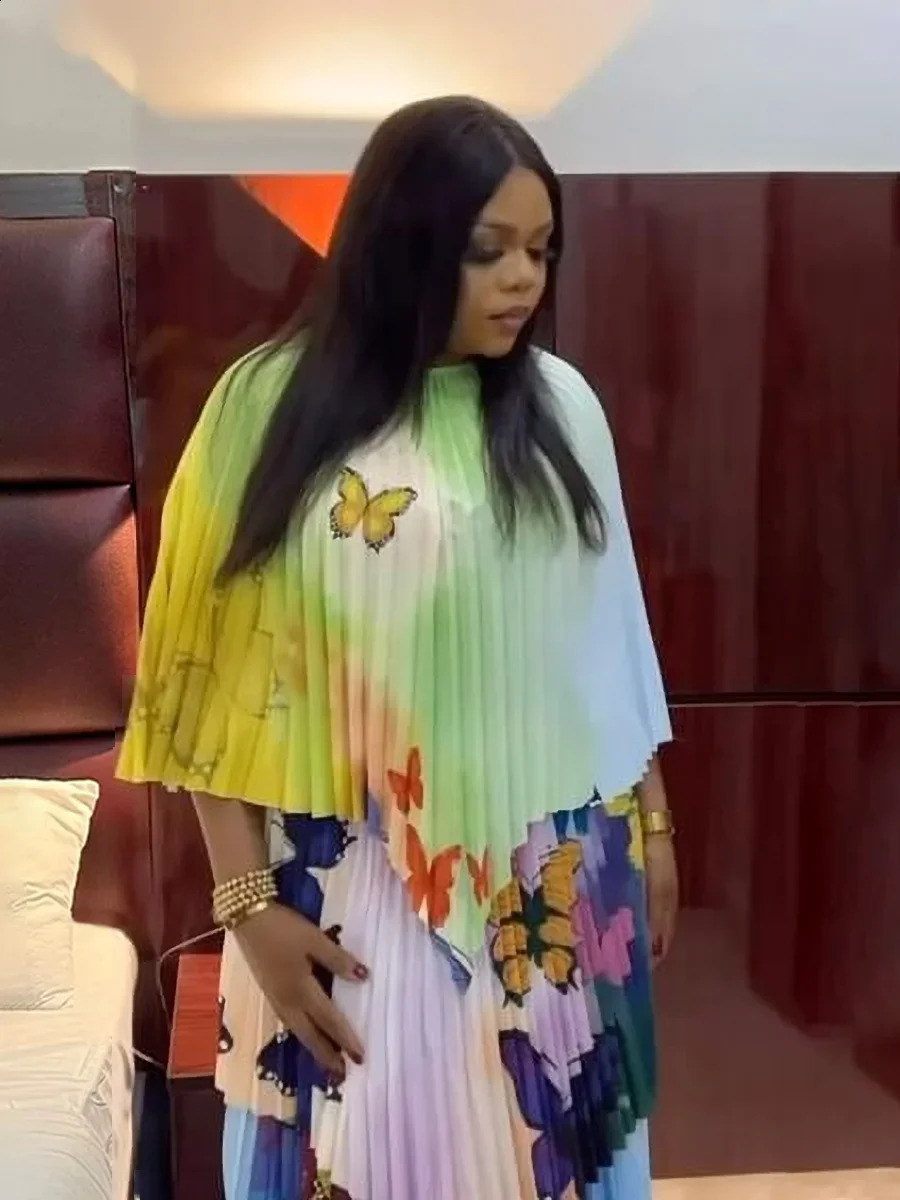 EGRM Large Size Miyake Fold Gradual Color Suit Bat Sleeve Shirt Louver A-line Skirt Two-piece Set Women 2024 Summer 9RM8723 250228