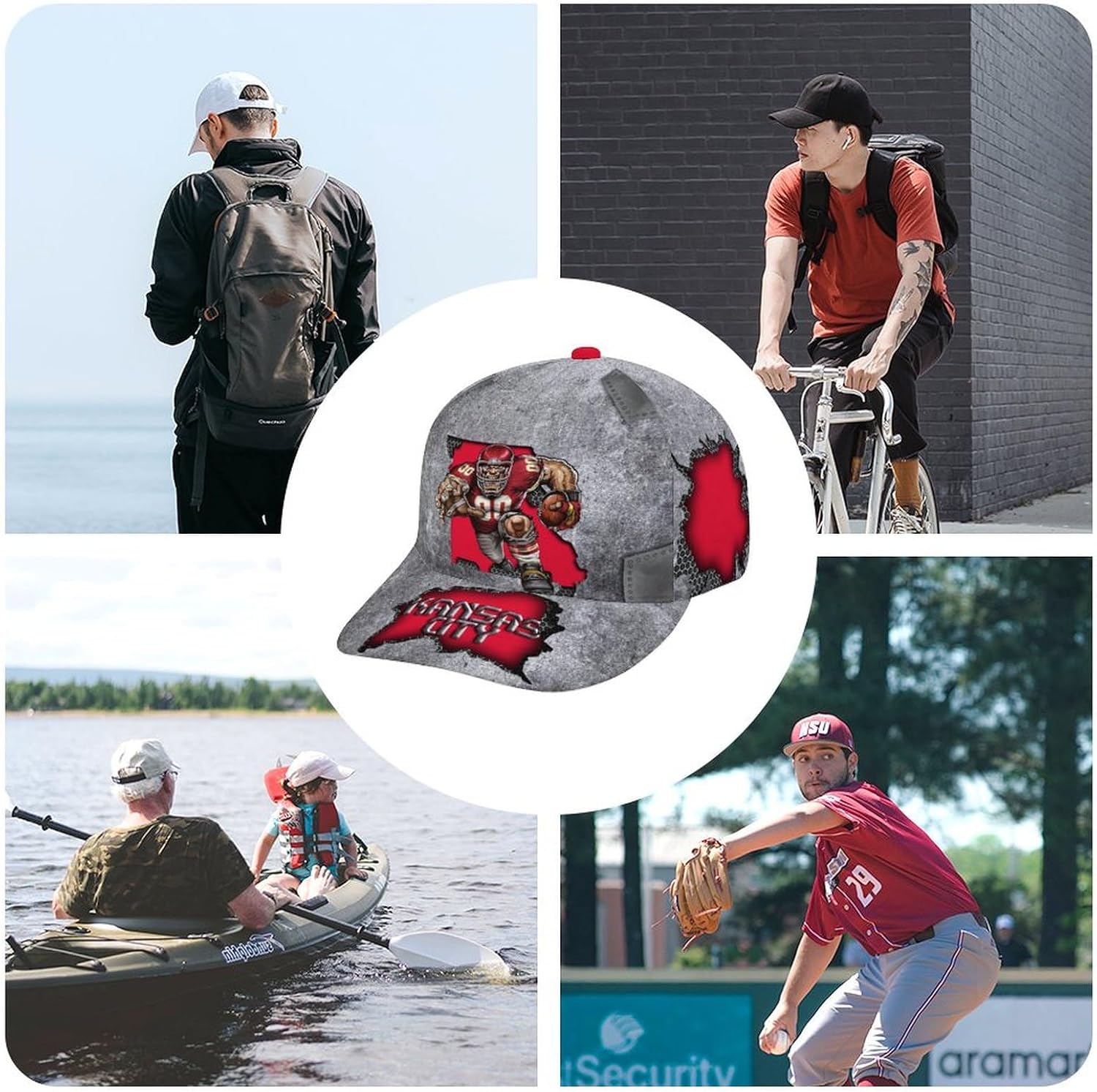 Football City Style Baseball Cap Men Women Adjustable Snapback Dad Hat for Sports Fan Gift Game Day Headwear