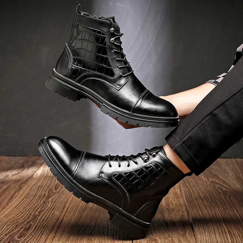 Mens Chukka Boots Waterproof Leather Casual Lace Up Ankle Oxford Boots Daily Dress Shoes For Men Z250303