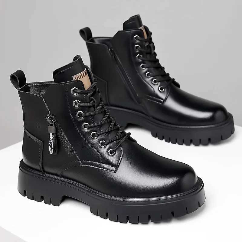 Men Boots 2024Autumn Winter Classic Thicken Warm Leather Ankle Boots Luxury Brand Waterproof Comfortable Snow Boots Mens Boots Z250303