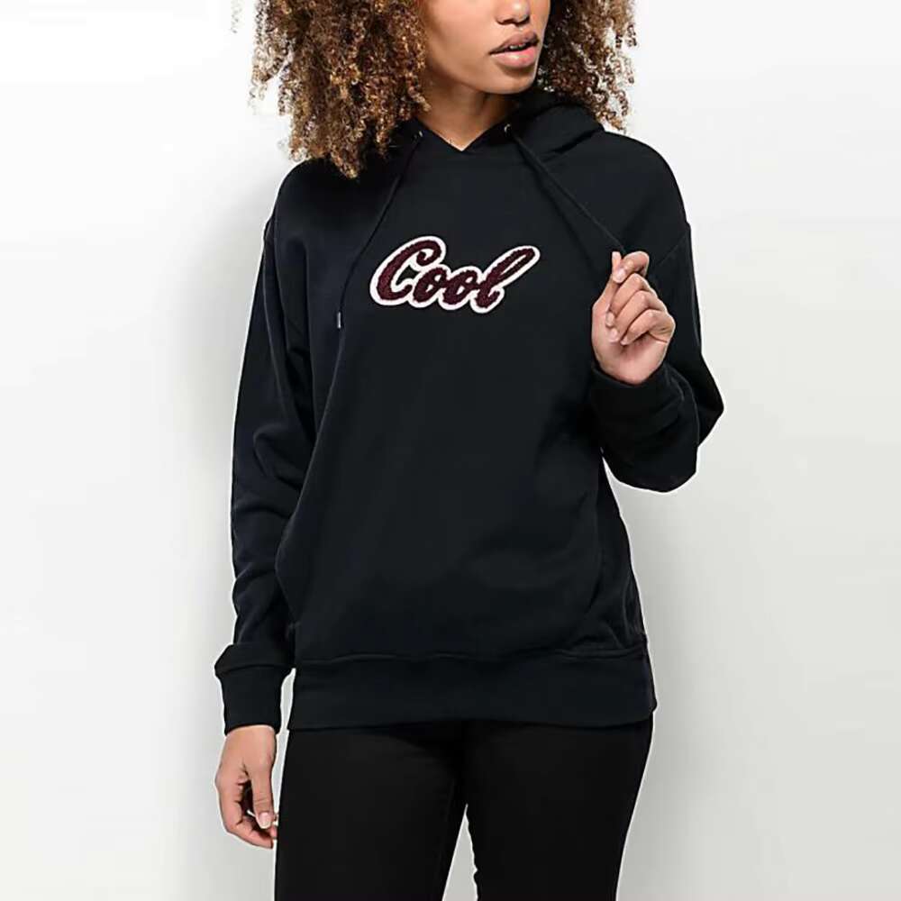 Best Selg In Black Color Comfortable Long Sleeve Pullover Hoodies For Woman's