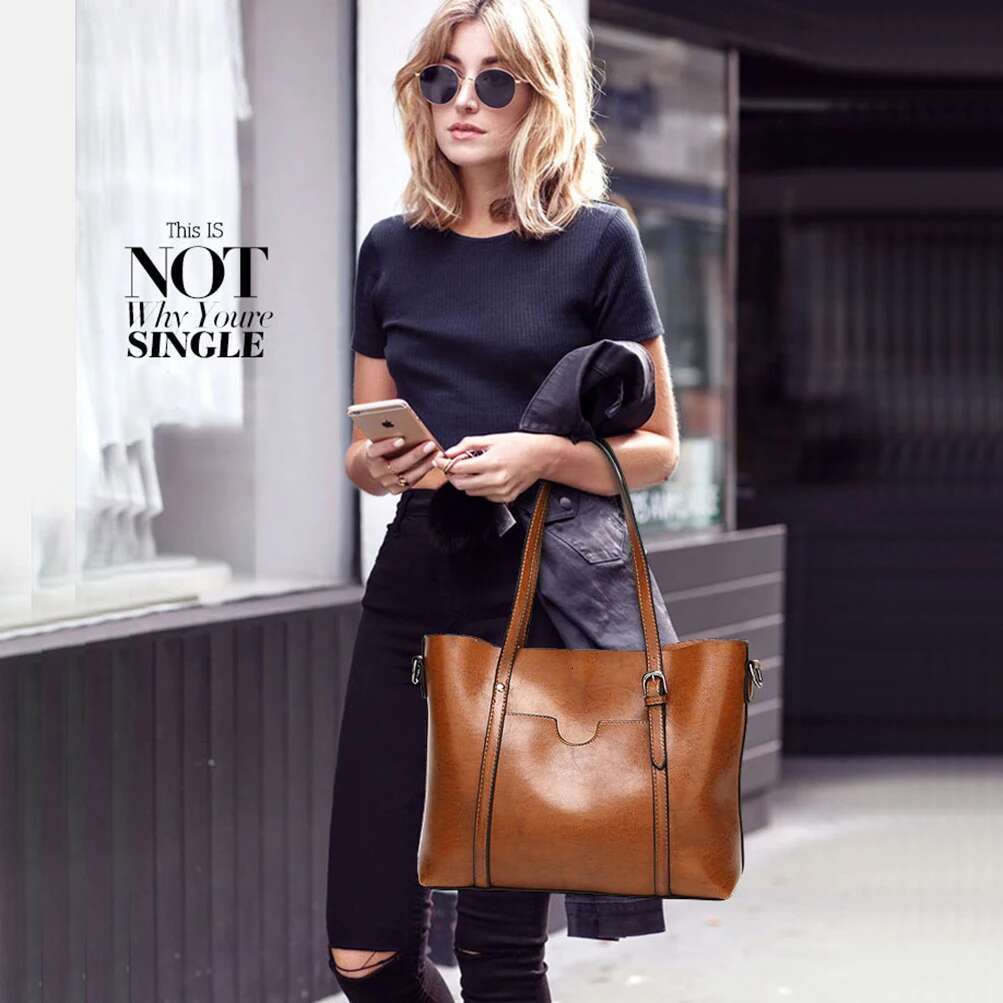 Shoulder For Oil Wax Leather Tote Crossbody Bag Vintage Satchels Women Bags Designer Handbag High Quality