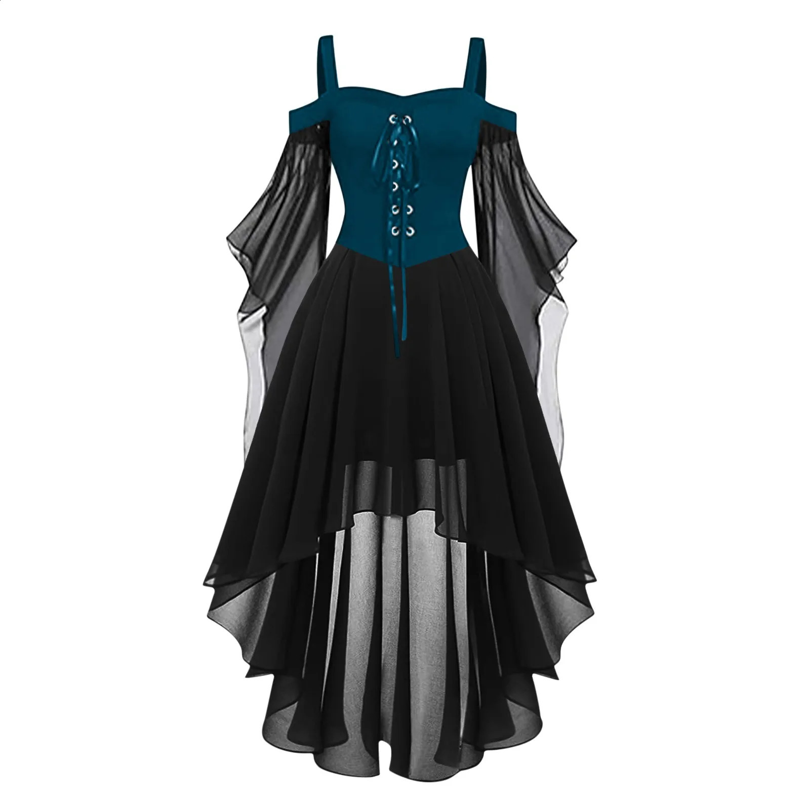 Medieval Corset Cocktail Dresses For Women Plus Size Fashion Gothic Vintage Midi Dress Croset Long Flare Inosuke Cosplay Costume 250228
