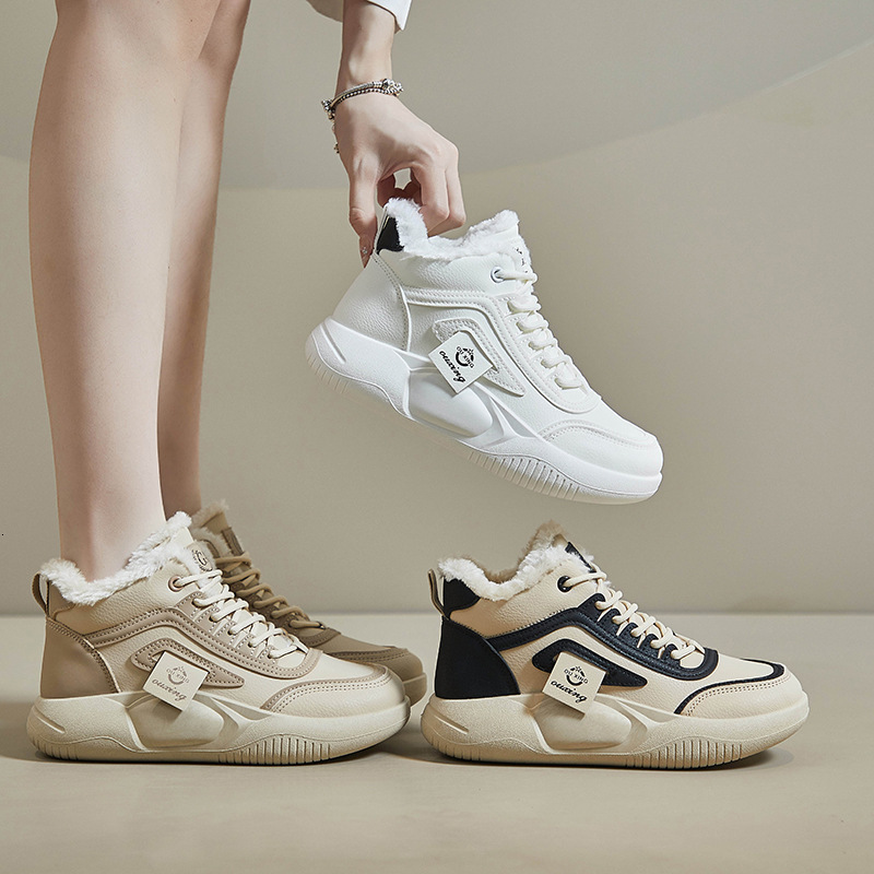 Velvet High Top Designer s New Velvet Short Boots For Women 2025 Winter Plate Warm And Leisure Multi Functional Sports Anti Slip Cotton Shoes