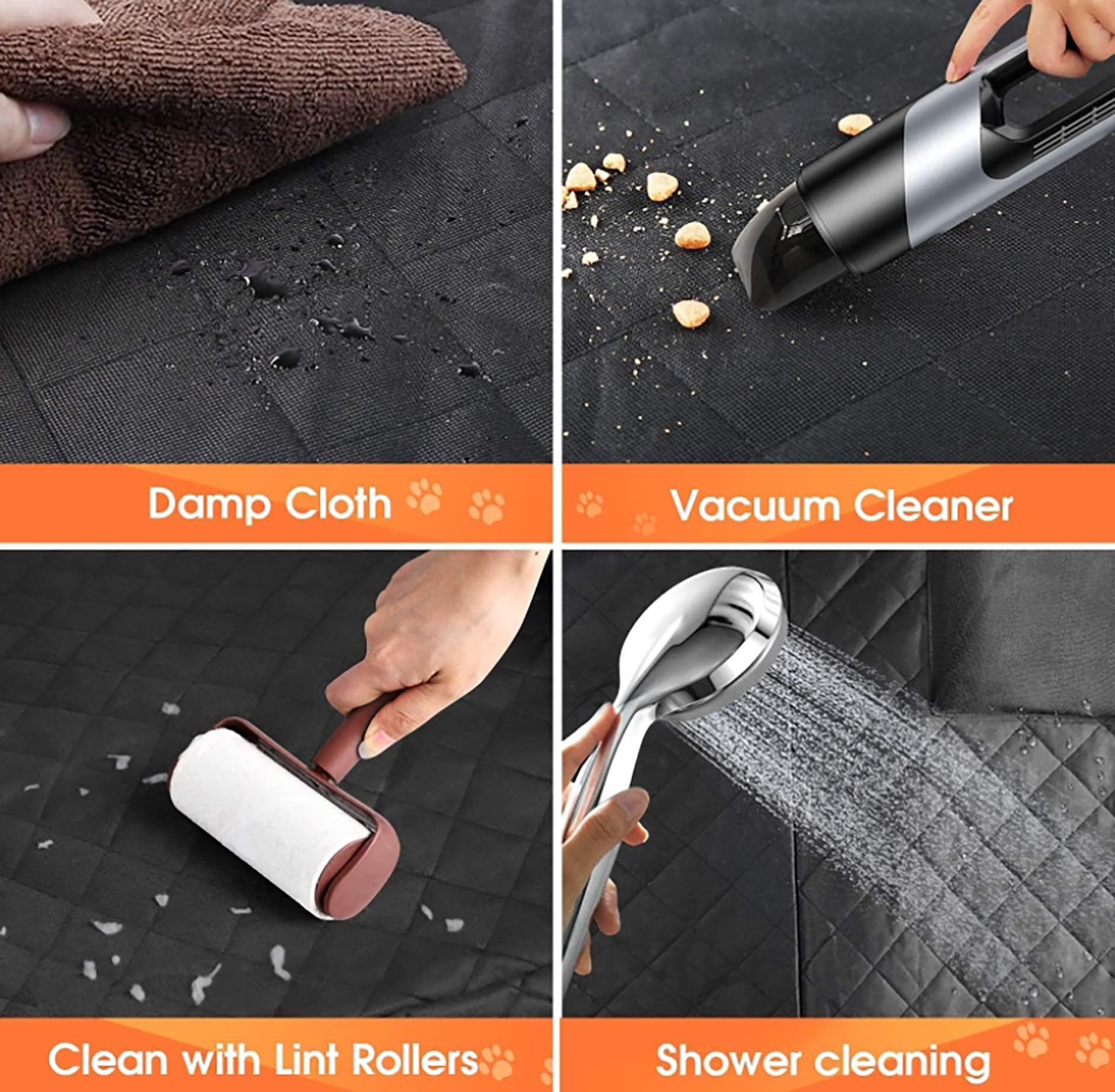 Dog Car Seat Cover for Back Seat, Waterproof Seat Protector Scratchproof Pet Hammock with 4 Bags Side Flaps