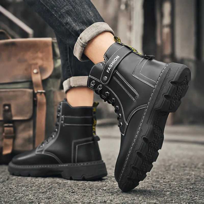 Luxury Mens Ankle Boots Autumn New Anti slip Desert Boots Outdoor Zipper Climbing Shoes Work Boots Botas Hombre Z250303