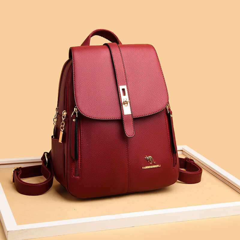 2025 New Casual for Women Korean Edition Fashion Women's Backpack Commuter Simple Black Large Capacity Bag