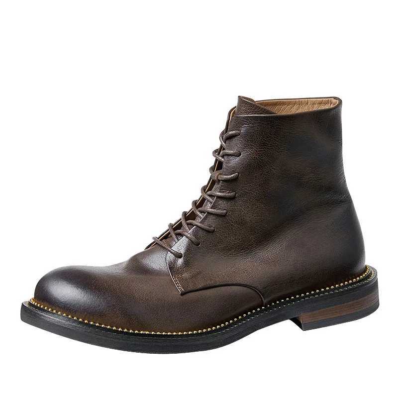 British Trend Mens Ankle Cowboy Boots Luxury Handmade Genuine Leather 2025 Autumn Designer Wedding Ceremony Social Shoes Men Z250303