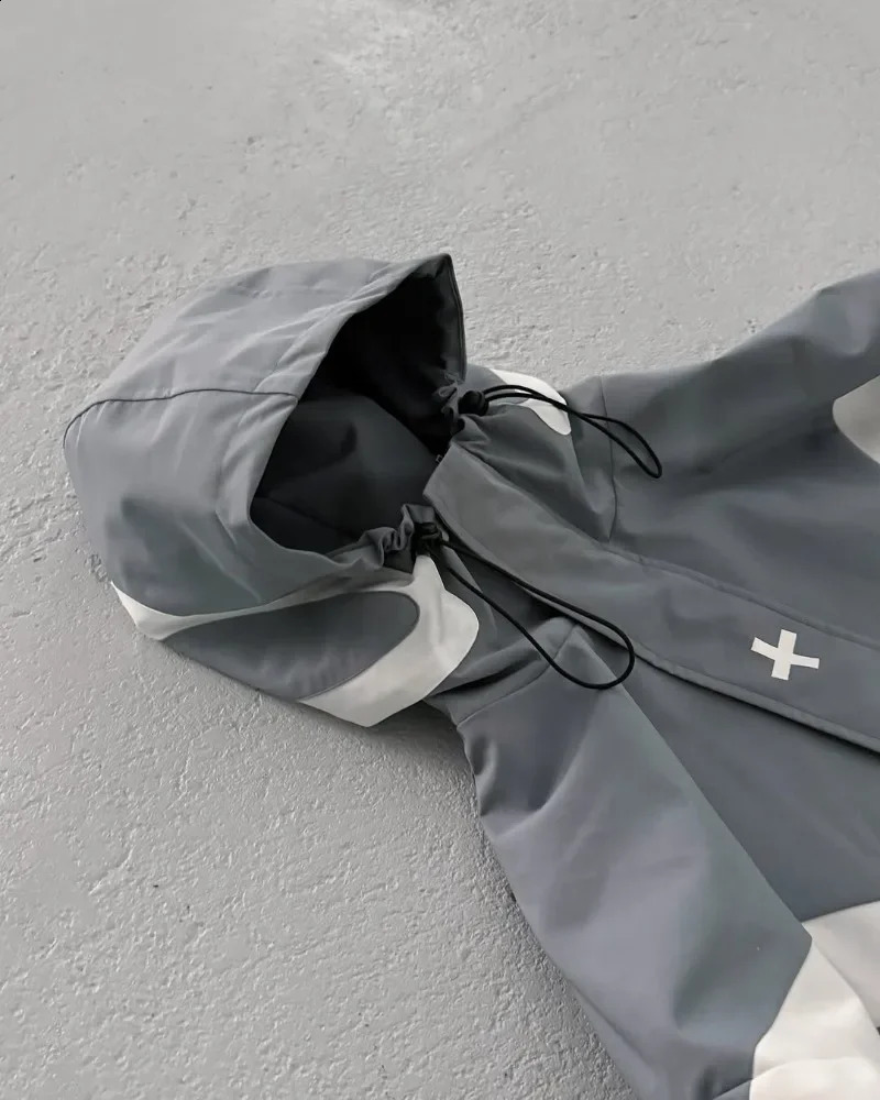 Harajuku High Street Trendy Fashion Striped Loose Jacket for Men Y2k Personalized Splicing Version Casual Zipper Hoodie for Women 250225