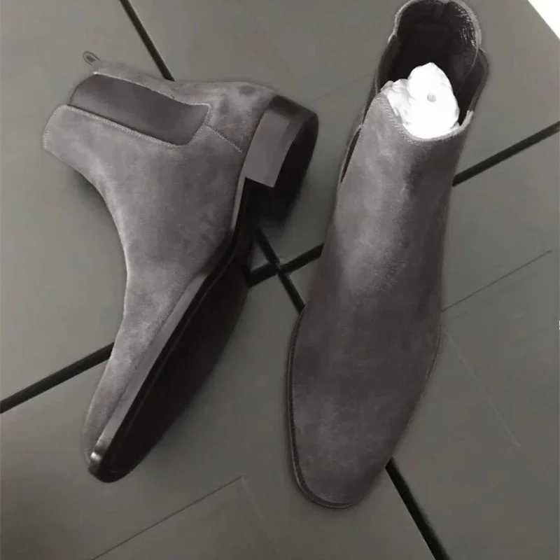 Designer Men Chelsea Boots Luxury Velvet Mens Ankle Boots High Quality Suede Leather Shoes for Men Dress Boots Mens Boots Z250303