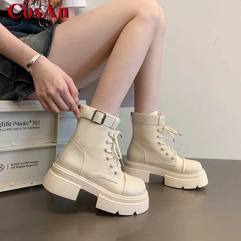 CosAn Boots Vintage Shoes Increase Flang Soft-Sold Daily Flat Base Cosplay Girl Female Woman New Spring Autumn Winter Z250303