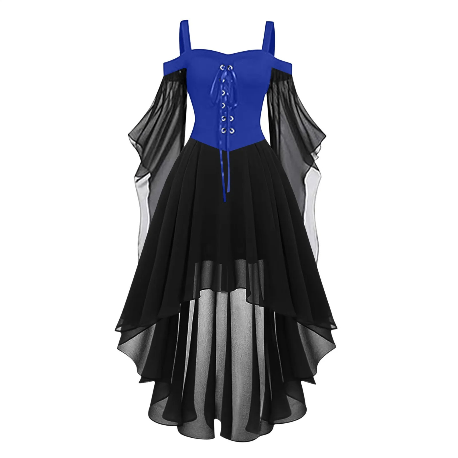 Medieval Corset Cocktail Dresses For Women Plus Size Fashion Gothic Vintage Midi Dress Croset Long Flare Inosuke Cosplay Costume 250228