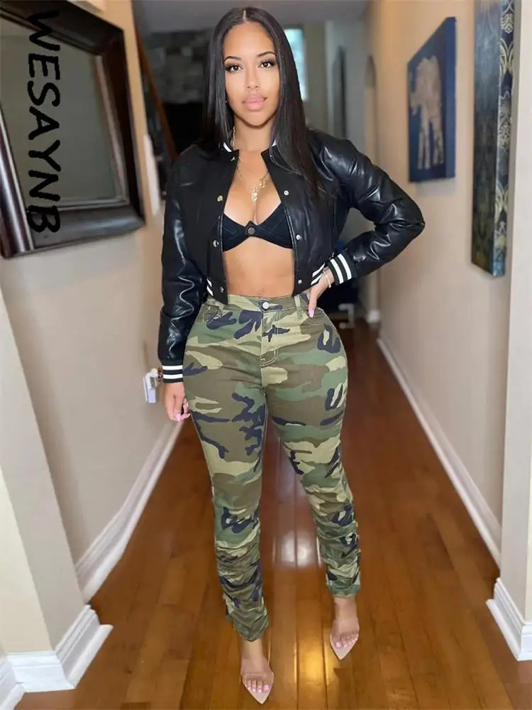 Patchwork Baseball Fashion Fall Pu Leather Jackets For Women Button Black Crop Top Coats Varsity Bomber 250228