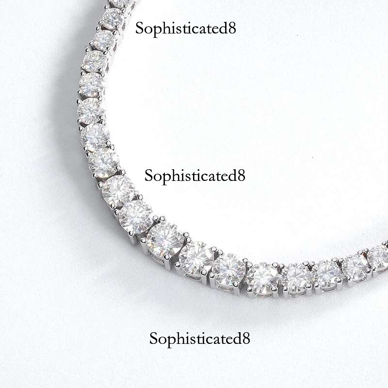 Halaile D Color Full Moissanite S Sterg Sier Tennis Necklace with GRA Fine jewelry Men Women's Wedding Neck chain
