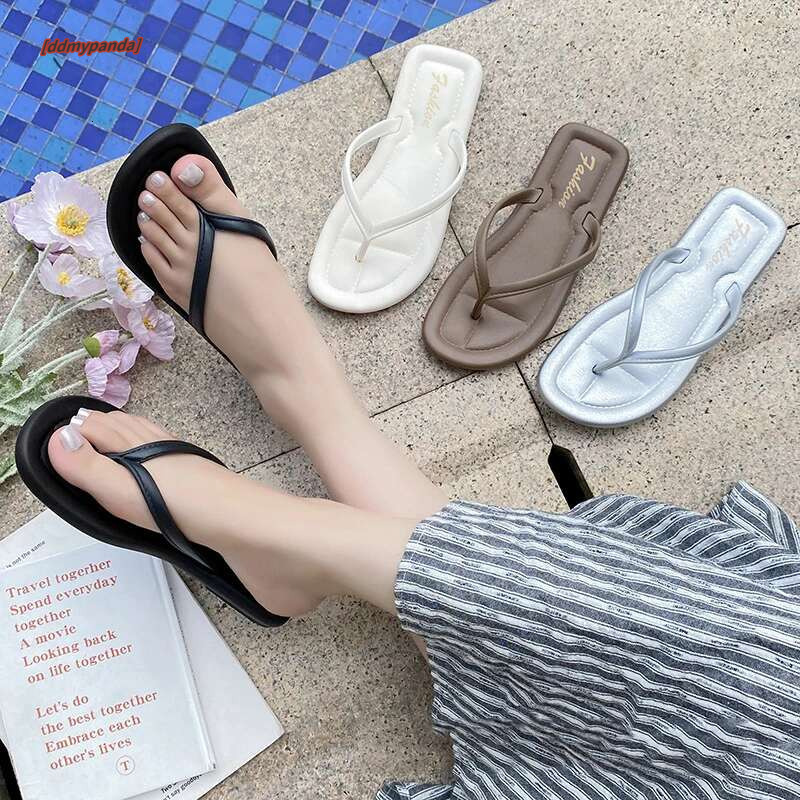 Women Shoes Flats Summer Flip ps Ladies Outdoor Simple Leisure Slippers In Black Sier Beach slippers atos Mujer #ddmypanda