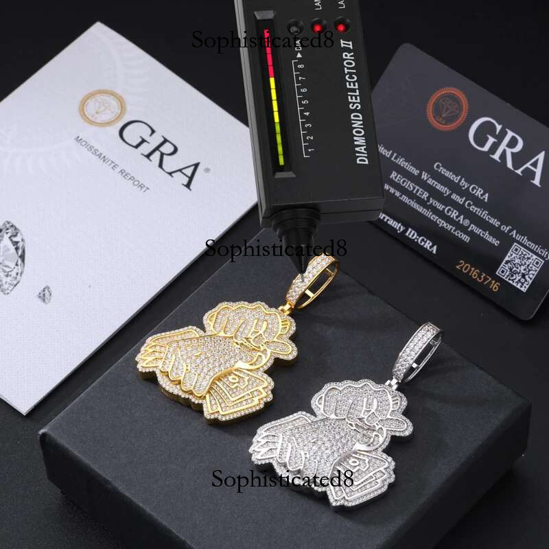 TUHE Unisex High Quality D VVS Moissanite Iced Out Pendants USD For Men Hip Hop Jewelry