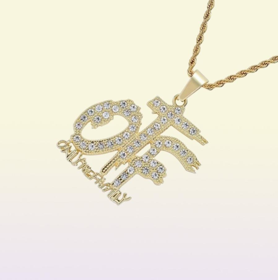 iced out only the family pendant necklace for men women luxury designer mens bling diamond letter pendants letters gold 8601312