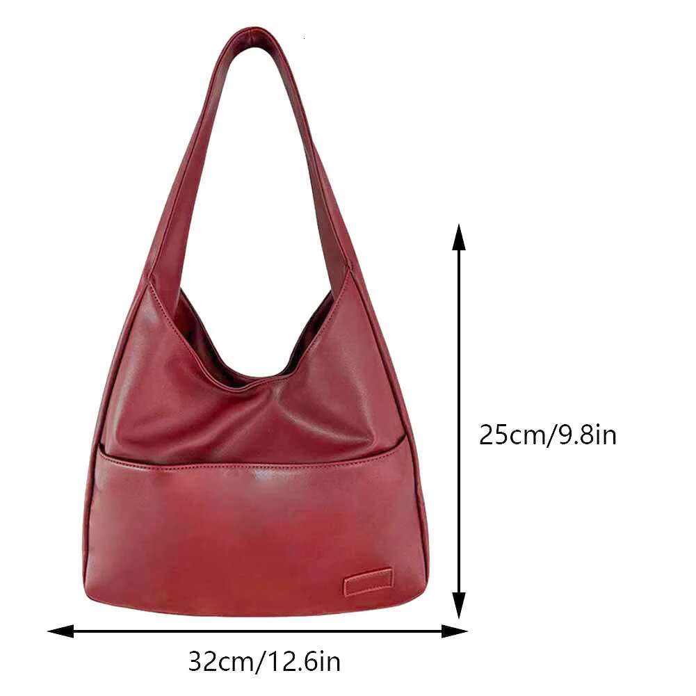 Women Vintage Hobo Casual PU Leather Shoulder Large Capacity Retro Tote Handbag Soft Underarm Fall Winter Bag