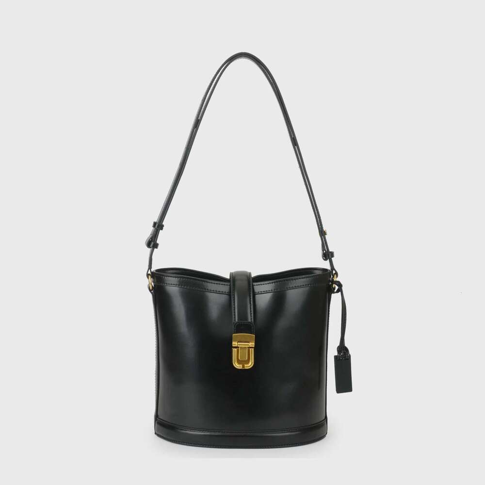 New Women's Bucket Genuine Leather Large Capacity One-Shoulder Handbag Crossbody Bag