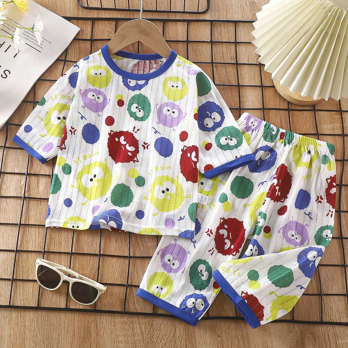 Sets for Children Loungewear Long Sleeve Pajamas for Children Cute Deisgn Lightweight and Comfortable Fabric Sleepwear OutfitT250304