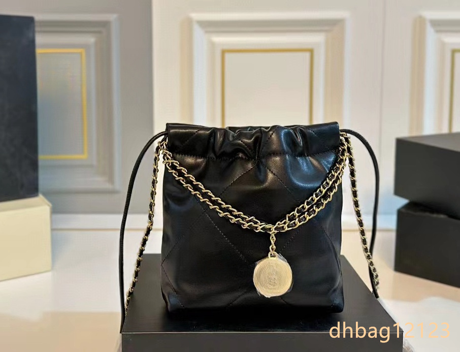 Luxury designer bag 22bag mini handbag leather gold and silver handbag quilted shopping bag fashion garbage bag commuting crossbody bag women's wallet bucket bag