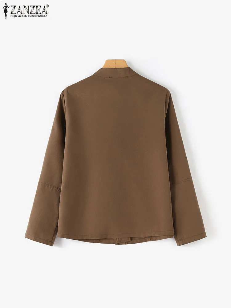 ZANZEA Fashion Woman Long Sleeve O Neck Outwear Vintage Autumn OL Jackets Casual Party Jacket Elegant Button Thin Coats 250228