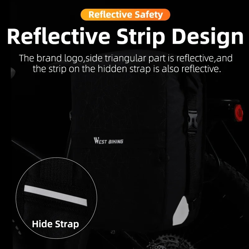 Ship from US Multifunctional Bike Pannier Bag 1729L Expandable Cycling Backpack Cargo Quick Release Rear Side Bag 250228FBB