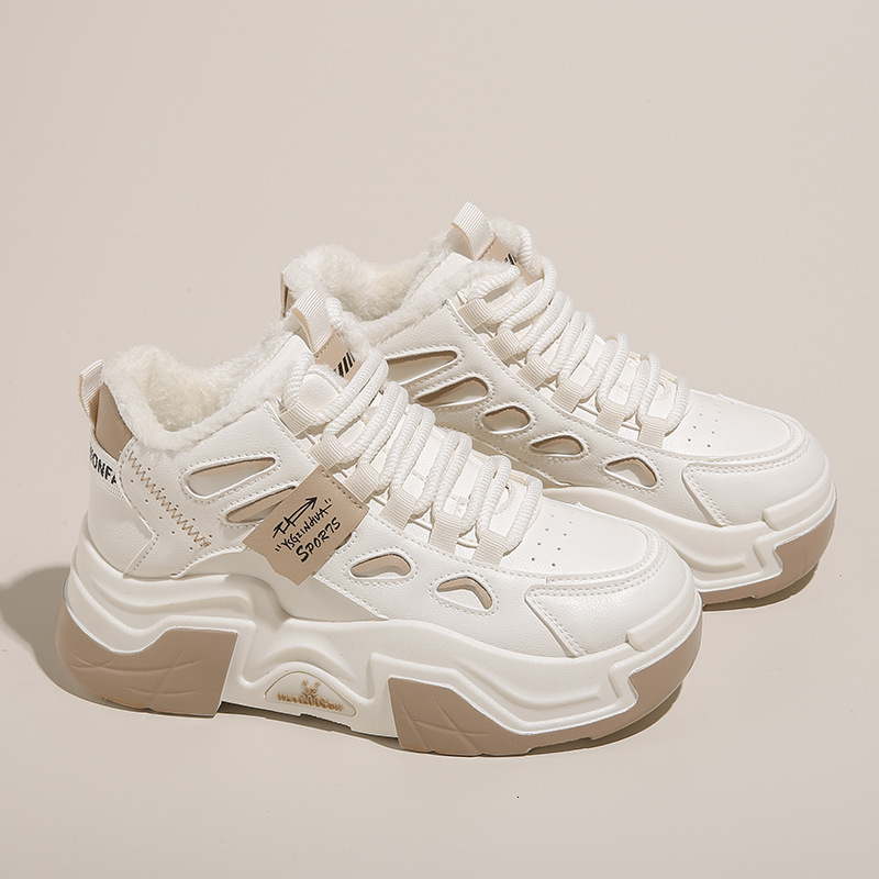 Plush High Top 2025 New Product Designer Warm And Plush Anti Slip Casual Height Increasing Cotton Shoes For Women Fashion Sports Short Boots