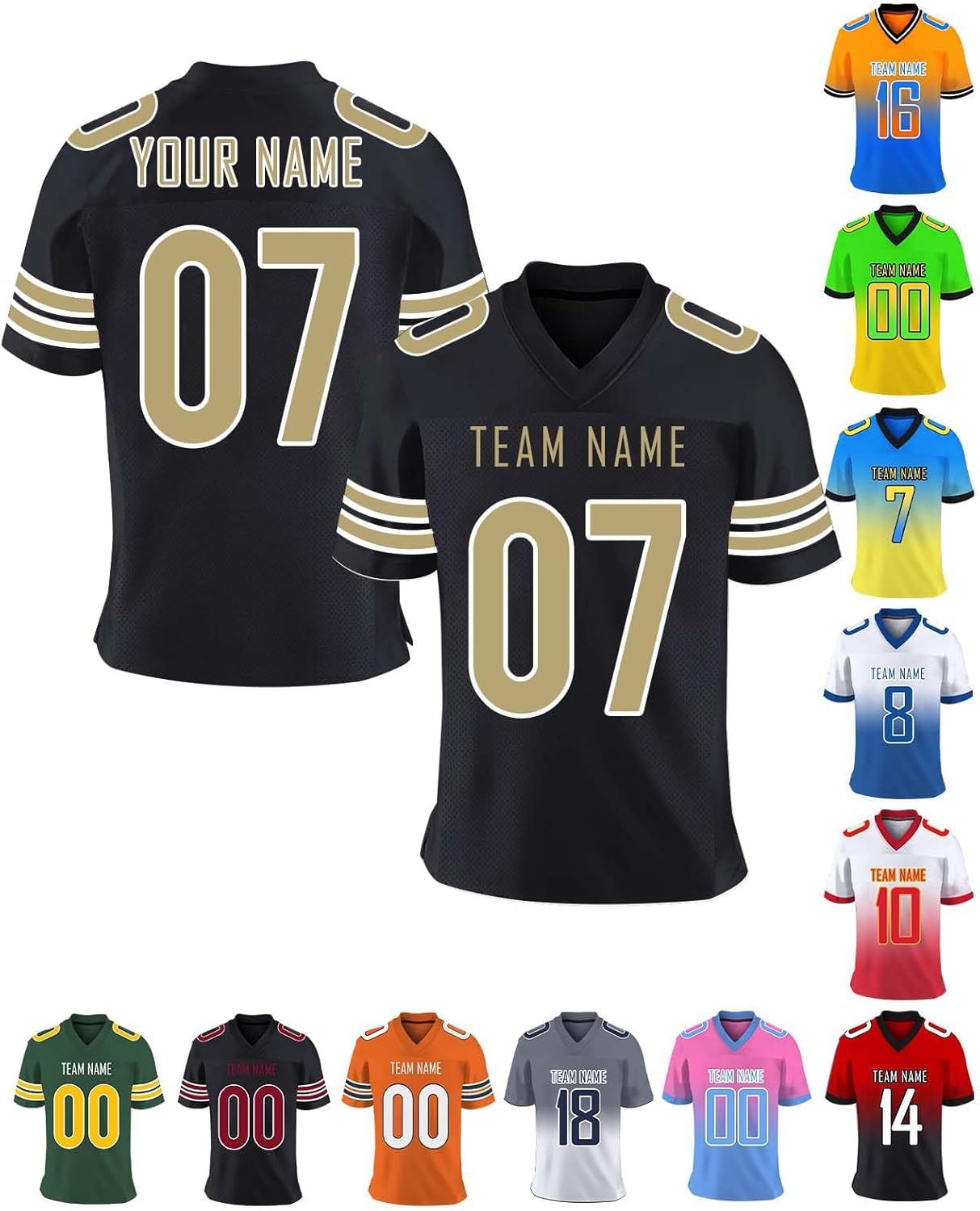 Custom Jersey Personalized Team Name Number Practice Jerseys Customized Football Shirt for Men Youth Women Kids