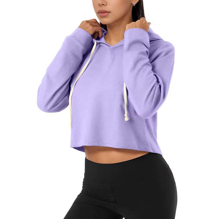 Best Quality Women's Crop Hoodies Trending Fashion Winter Knitted Clothing Private ODM Service XS Size