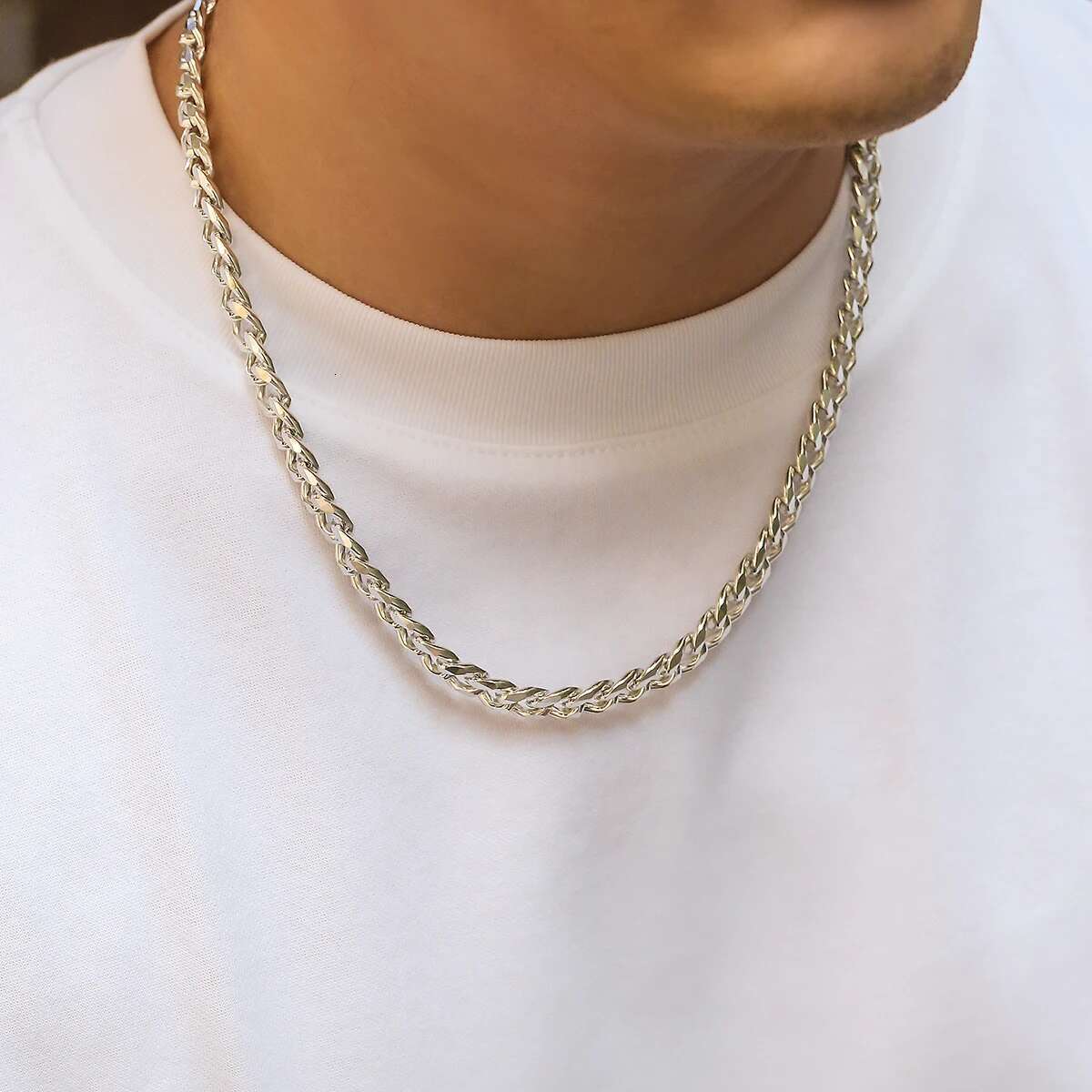 KunJoe Simple Cuban Necklace for Men Gold Color/Black Metal Aluminium Chain On The Neck Choker Jewelry Party Male DIY Gift