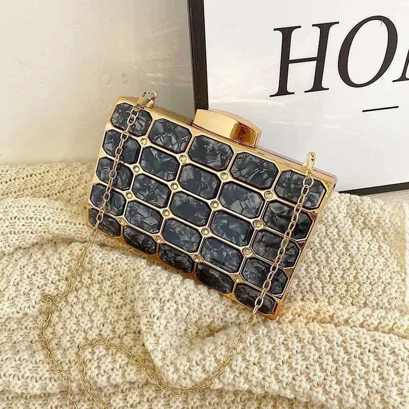 Fashion Acrylic Clutch Evening Female Designer Mini Square High Grade Quality Trend Chic Exquisite Messenger Bag