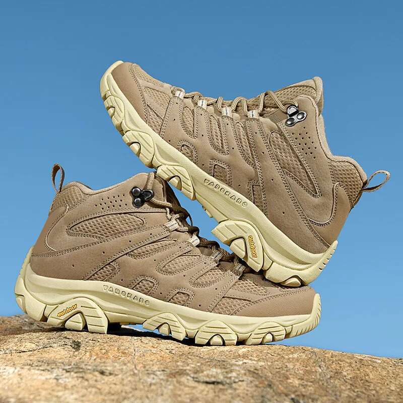 High-Top Men Hiking Boot Spring Shoes Lace-Up Non-slip Outdoor Sports Casual Trekking leather Boots Women Waterproof
