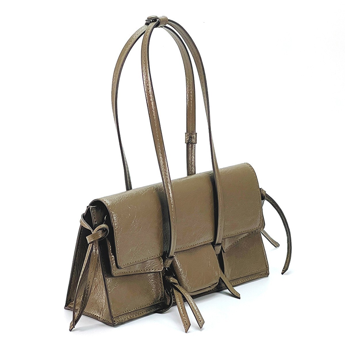 toteBag Shoulder bag ROSE NOIRE Women's Autumn/Winter New Style Black Green Pocket Decoration Trendy Handheld Single Shoulder Underarm Bag