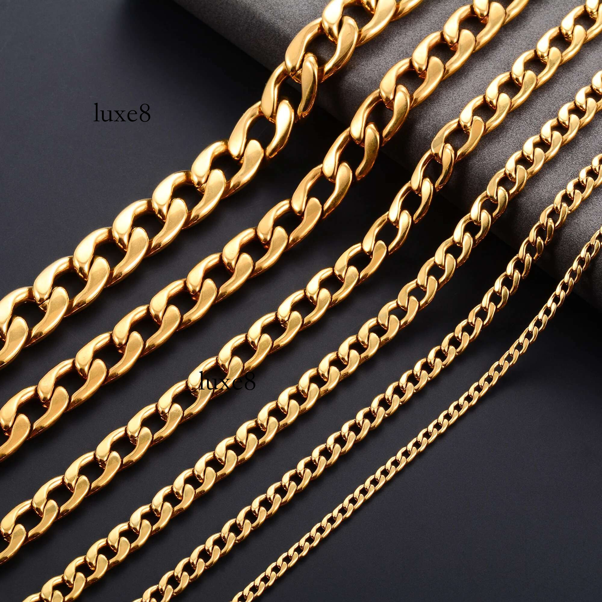 Men's Chunky Stainless Steel k Cuban Chain Curb Necklace for Women Men Gold Color Plated Choker Punk Rock Boy Metal Jewelry