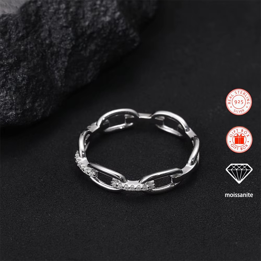 1pc Fashion Iced Moissanite Hip Hop Style Ring