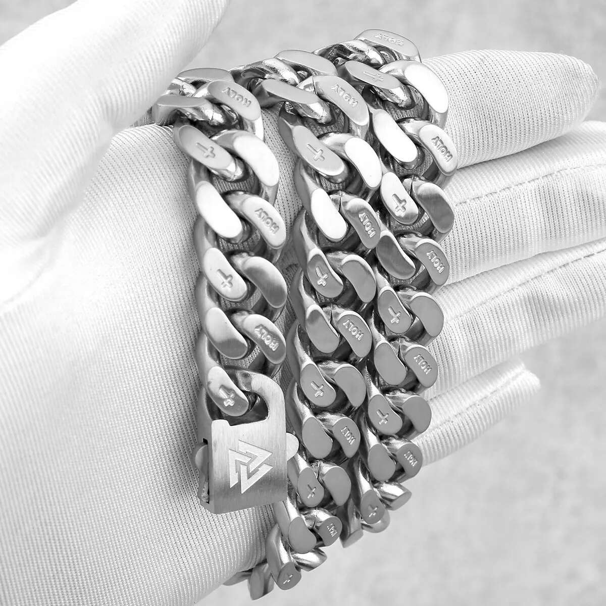 Original Design Men's Cuban Chain Fashion Punk Stainless Steel Thick Necklace Valknut Rune Biker Party Club Jewelry