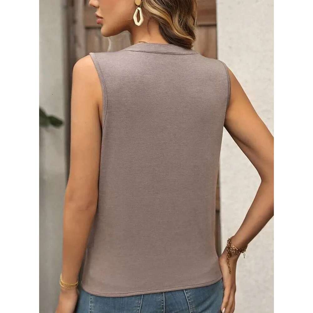 Blouses White Women's Summer Vintage Tassel Tank Tops Sleeveless V-Neck Casual Women Streetwear Shirt T-Shirt Female Clothing T-