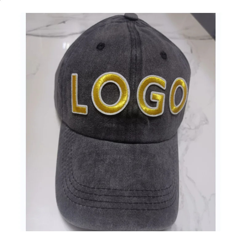 1pcs Customized Letter Baseball Caps Your AZ Gold Font Name Personalized Four Seasons Cotton Washed Cloth Durable 250228