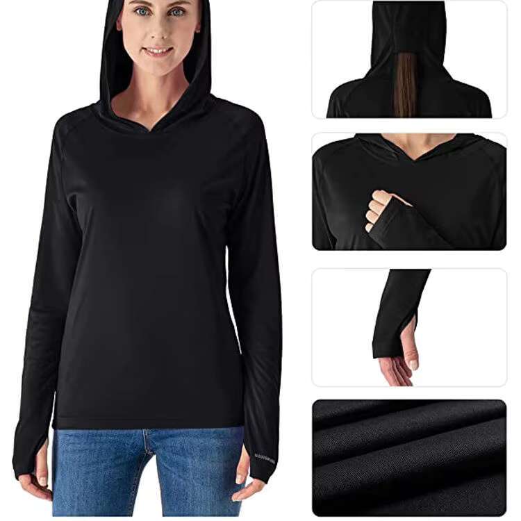 Custom Design Your Own UPF 50+ Running Quick Dry Uv Protection Womens Long Sleeve Hoodie Fishing Shirt