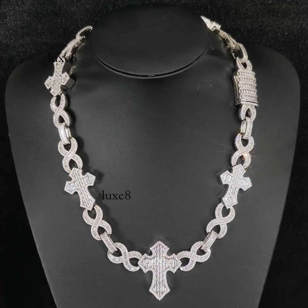 ESKEEM Big Cross Infinite Cuban Necklace Full Iced Out CZ k Chain Cubic Zircon Fashion urious Choker HipHop Jewelry