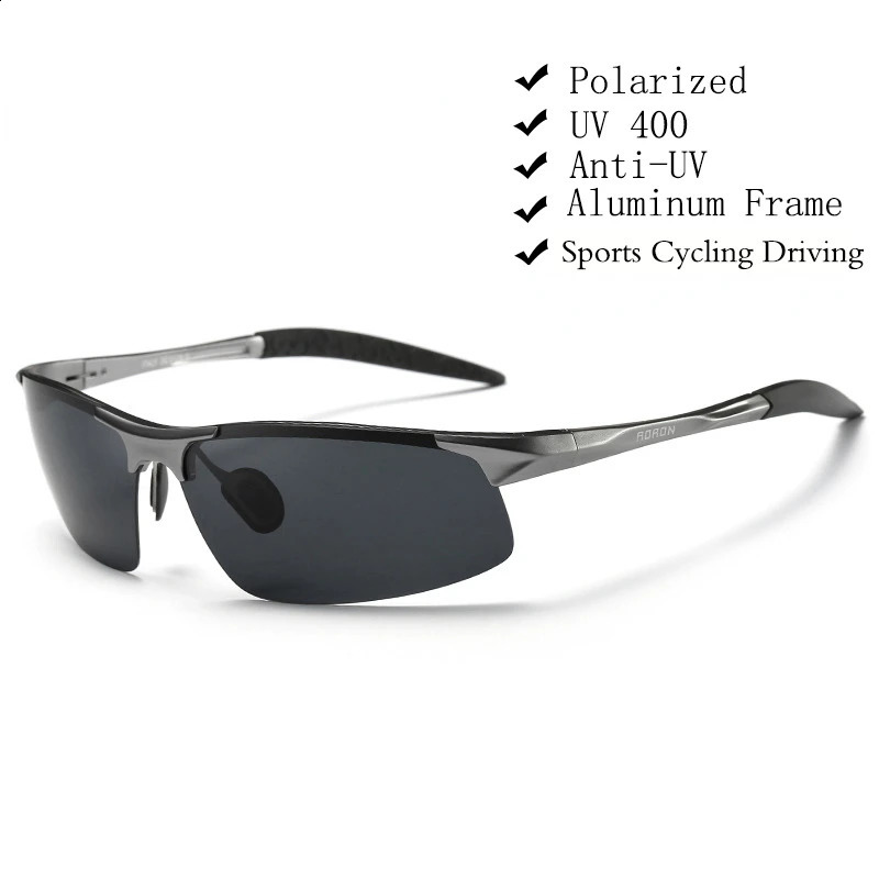 Driving Polarized Sunglasses Men Aluminum Magnesium Frame Sport Sun Glasses Driver Retro Goggles Sunglass UV400 Anti- 250221