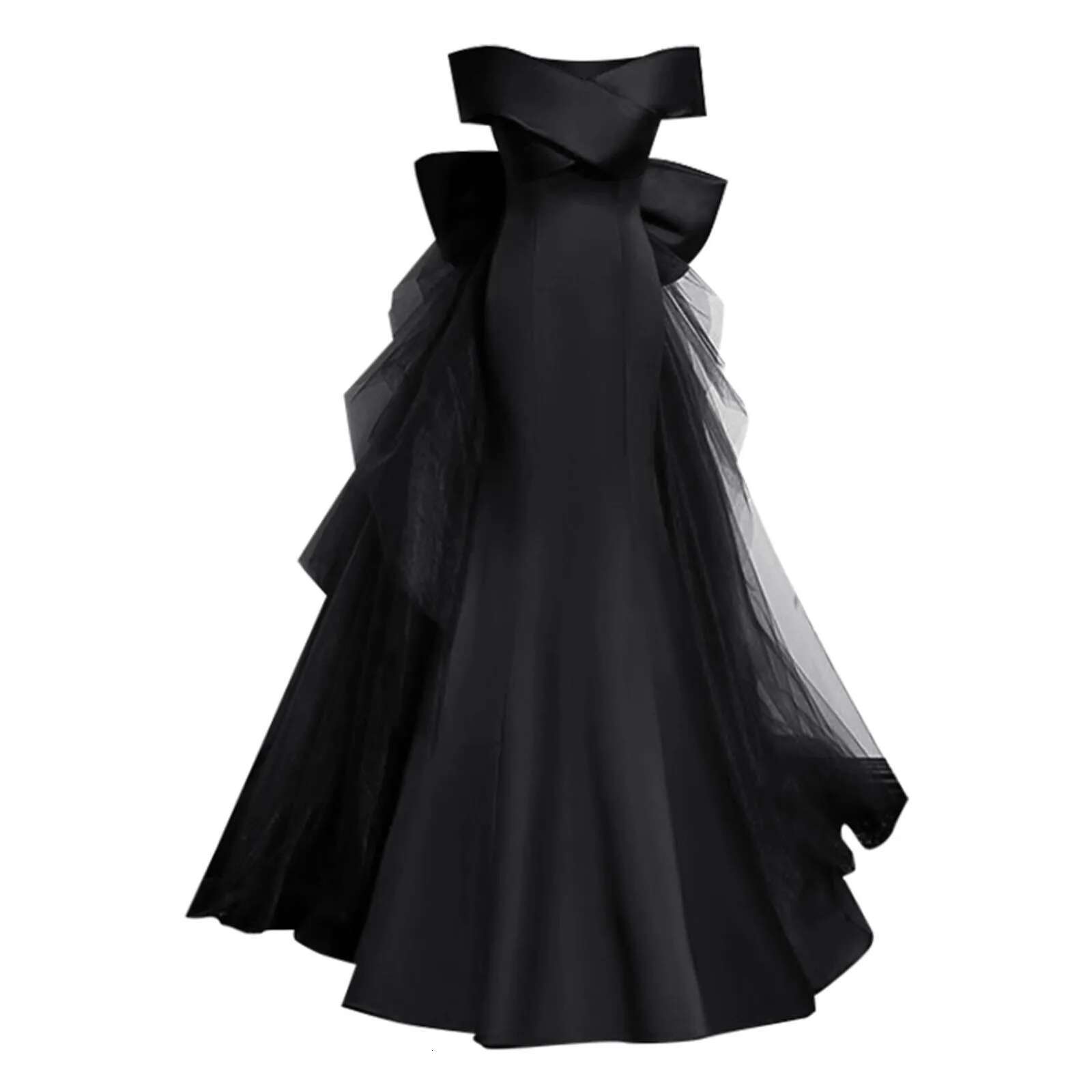 One Shoulder Trumpet Long Dresses Wine Red Evening Gown Back Big Bow Light Gauze Wedding Dress For Women Vestido Feminino