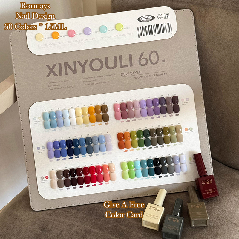 Rormays Spring Summer New Rainbow gel Polishing 60PCS Mixed Varnish Lasting Immersion UV Candy Salon Topcoat Whitening gel 15ML Wholesale Factory
