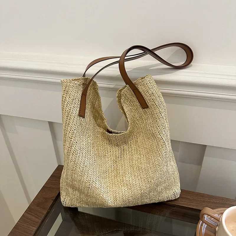 New Arrival Lazy and relaxed bag new summer seaside vacation straw bag single shoulder large capacity woven beach bag T250303